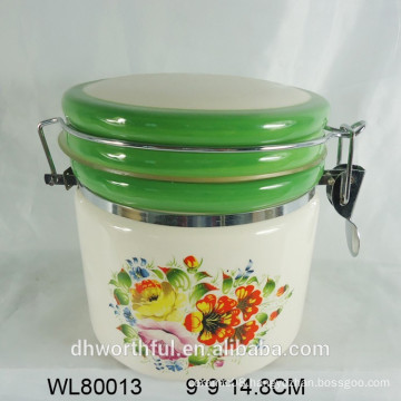 ceramic airtight container with full decal